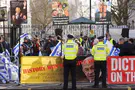 Demonstrators protest Netanyahu's London visit