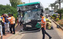 Watch: Haifa bus swerves onto sidewalk, smashes lampposts