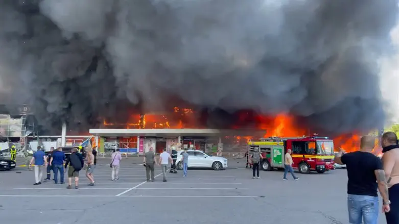 Russian Missile Strikes Shopping Centre In Kremenchuk, Ukraine