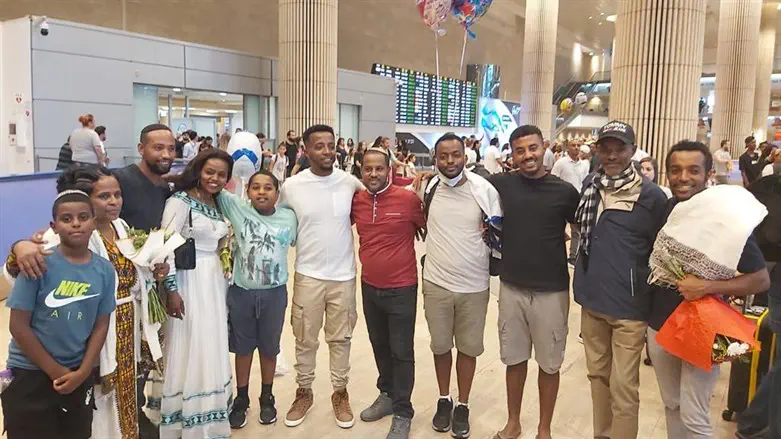 Karaho family at Ben Gurion Airport