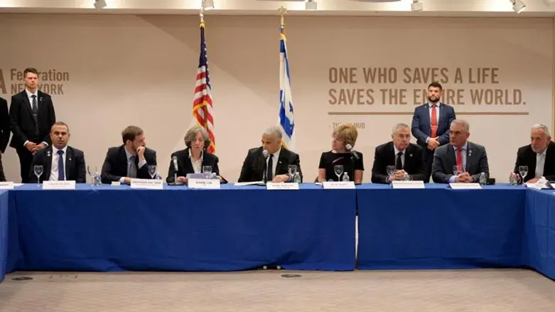 (illustrative) PM Lapid meets with US Jewish leaders