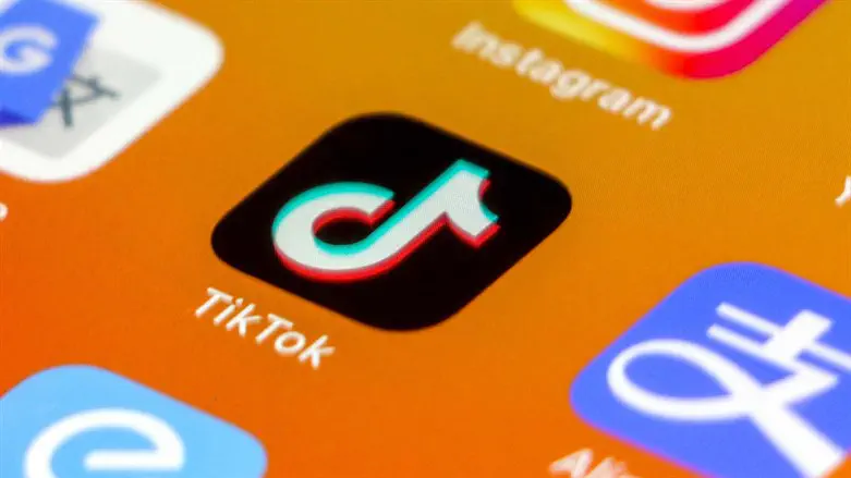 Close-up of TikTok application icon