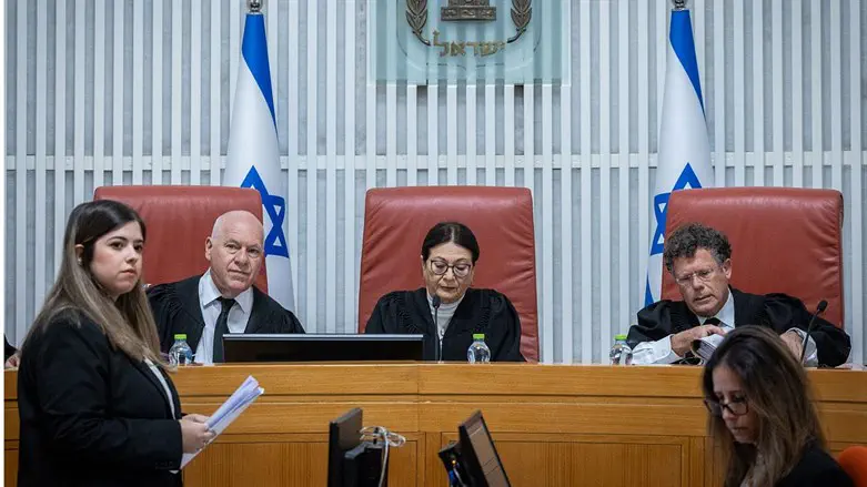 Israeli Supreme Court president Esther Hayut and fellow justices