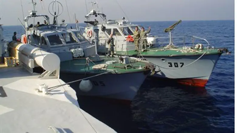UN patrol ship and Lebanese Coast Guard