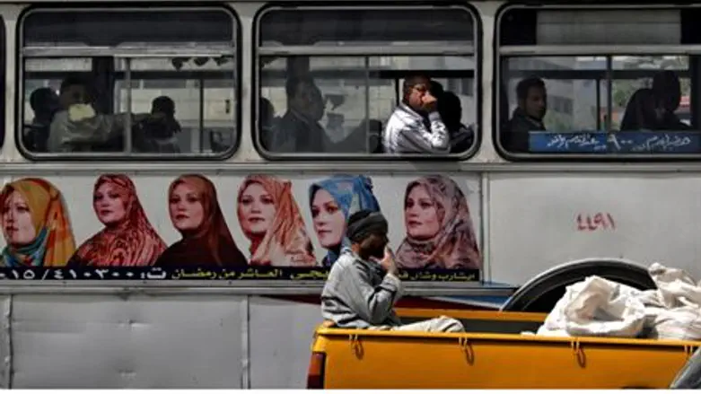 Egyptians on Cairo bus
