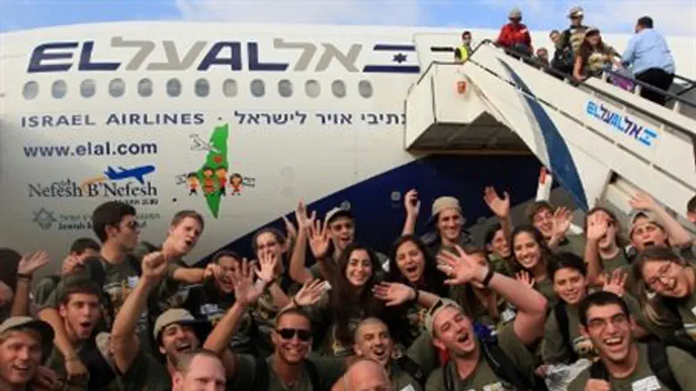 Happy new immigrants after Aliyah
