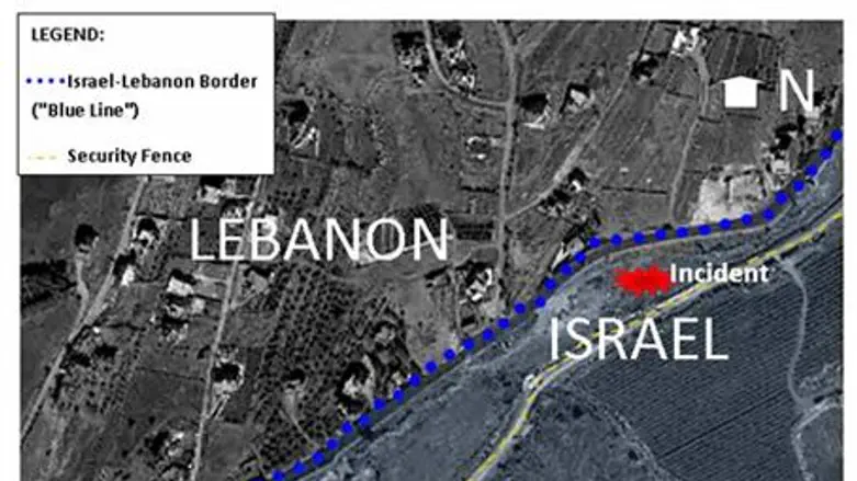 Map of Lebanese border clash
