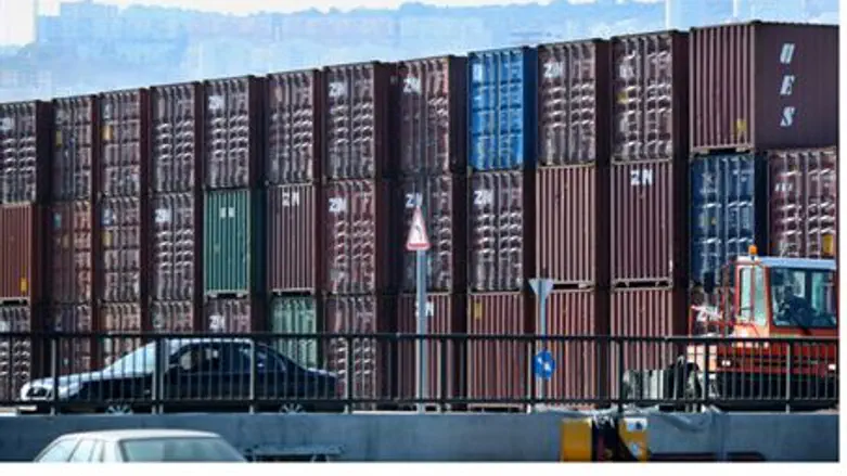 Shipping containers at Haifa port