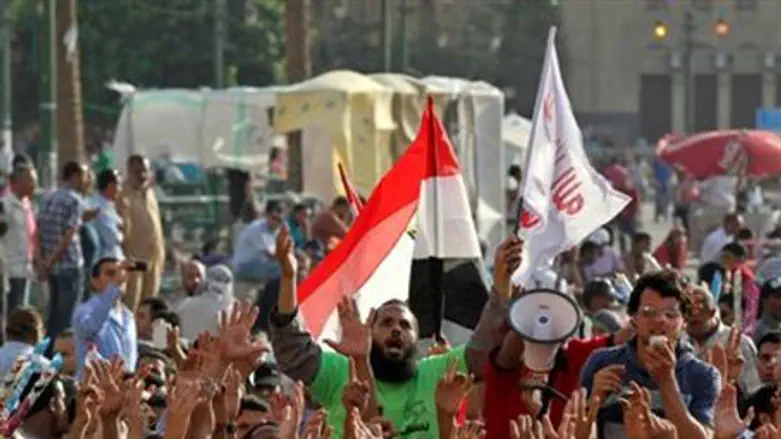 Protest after Mubarak sentence.
