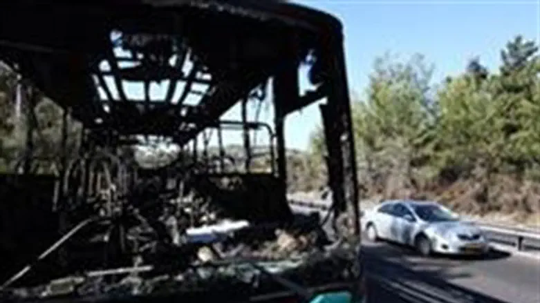 Burnt bus (illustrative)