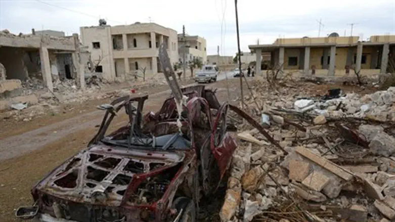 Destruction from Syria's civil war in the tow