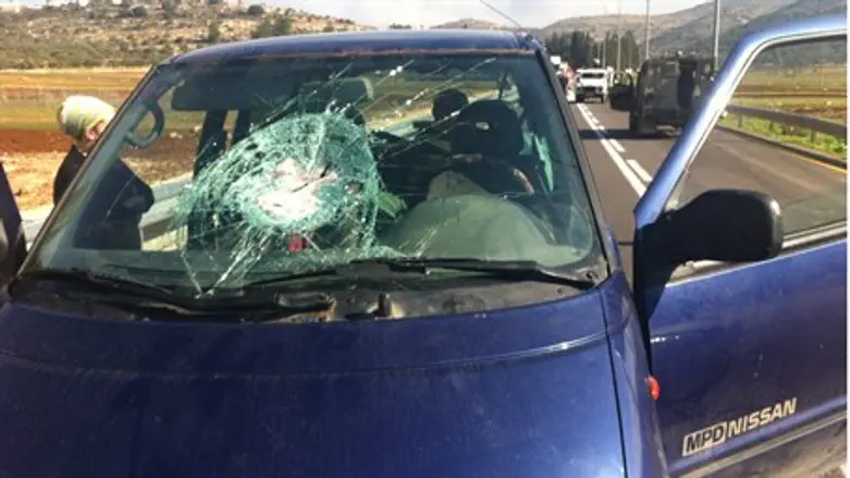 Car after rock attack
