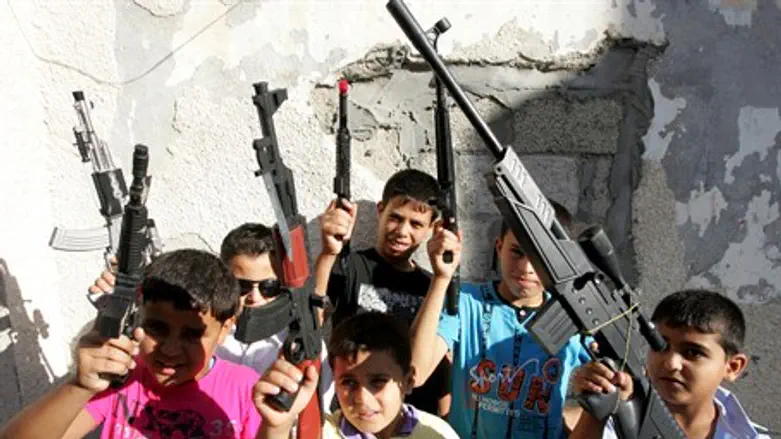 Culture of violence? Palestinian Arab children play with toy guns