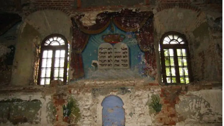 Inside the historic Krasnik Synagogue