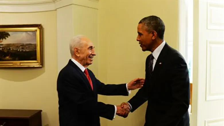 Peres and Obama at the White House