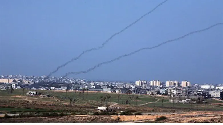 Rocket trails streaking out of Gaza (file)