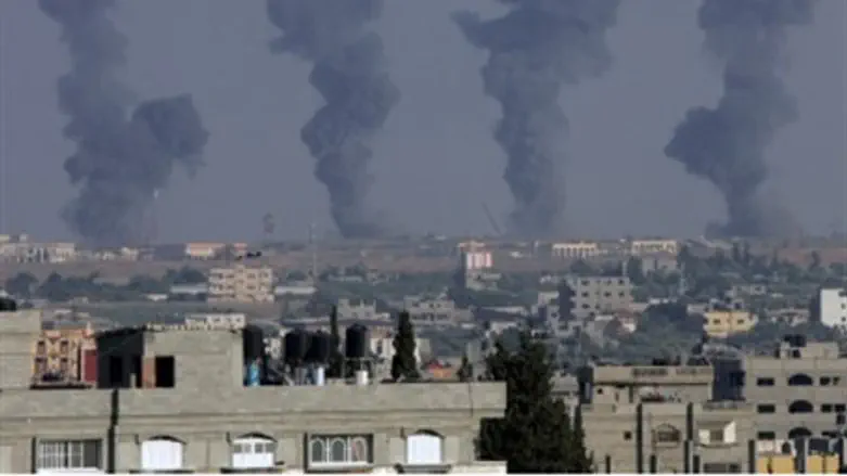 Smoke rises from Gaza airport