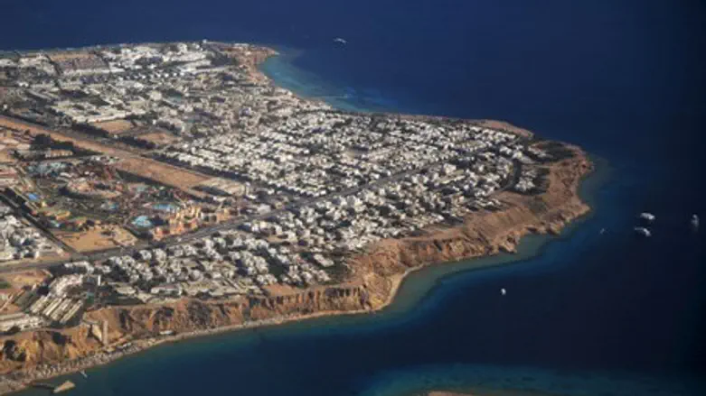 Aerial view of part of the Red Sea coast