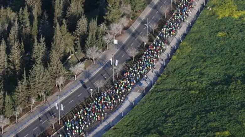  (Illutrative)Aerial view of the Jerusalem Marathon