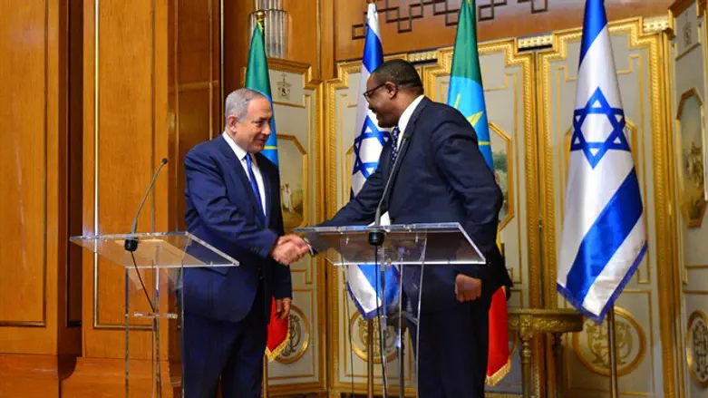 Netanyahu with Ethiopian Prime Minister Hailemariam Desalegn