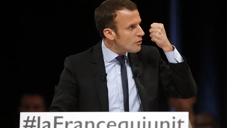 French presidential candidate Emmanuel Macron at campaign event