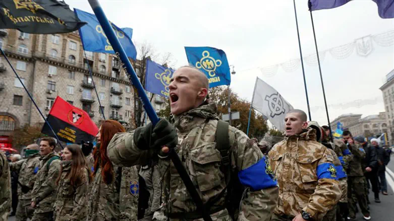 All-Ukrainian Union Svoboda march to mark Defender of Ukraine Day in Kiev