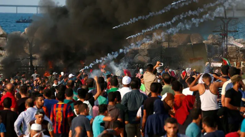 Riots yesterday on Gaza border