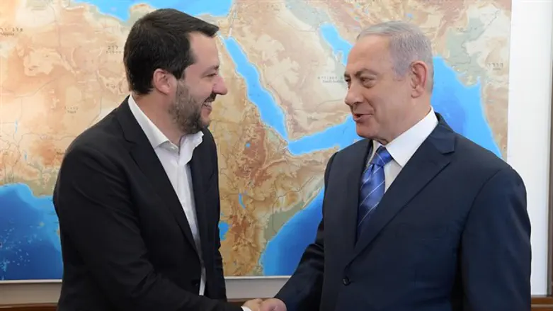 Netanyahu with Matteo Salvini
