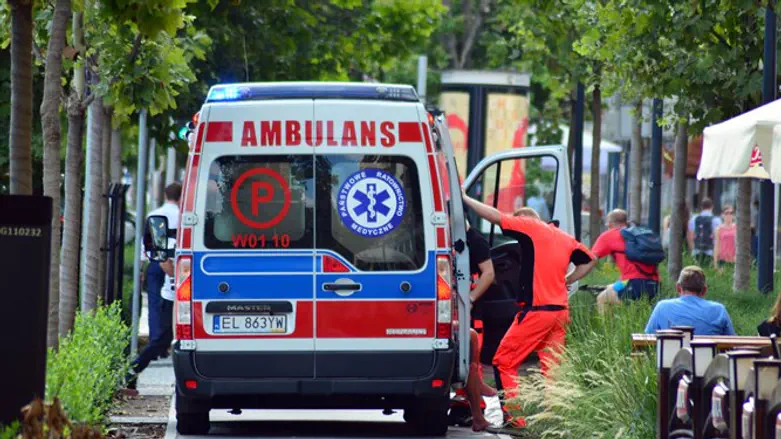 Polish ambulance in Warsaw (stock image)