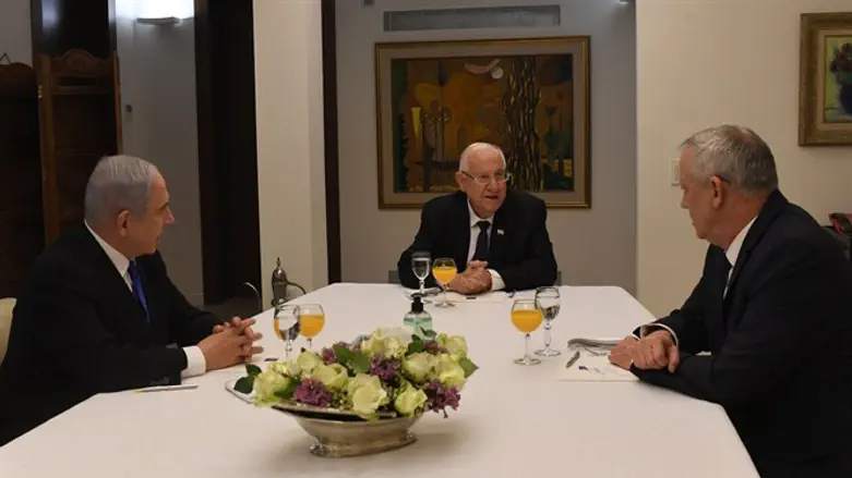 Pres. Rivlin with PM Netanyahu and MK Gantz