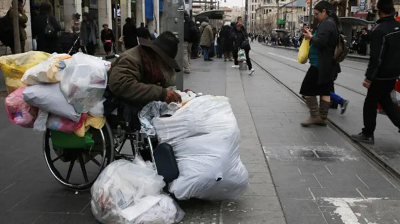 Homeless man in Jerusalem