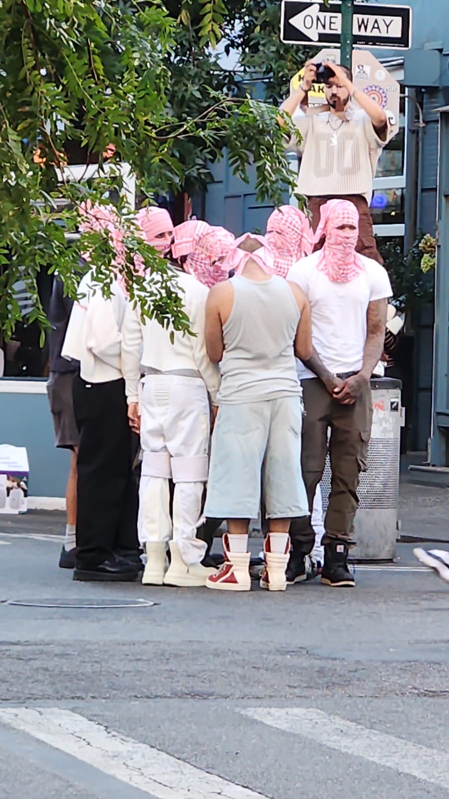 Hamas supporters outside Blue Moon Hotel