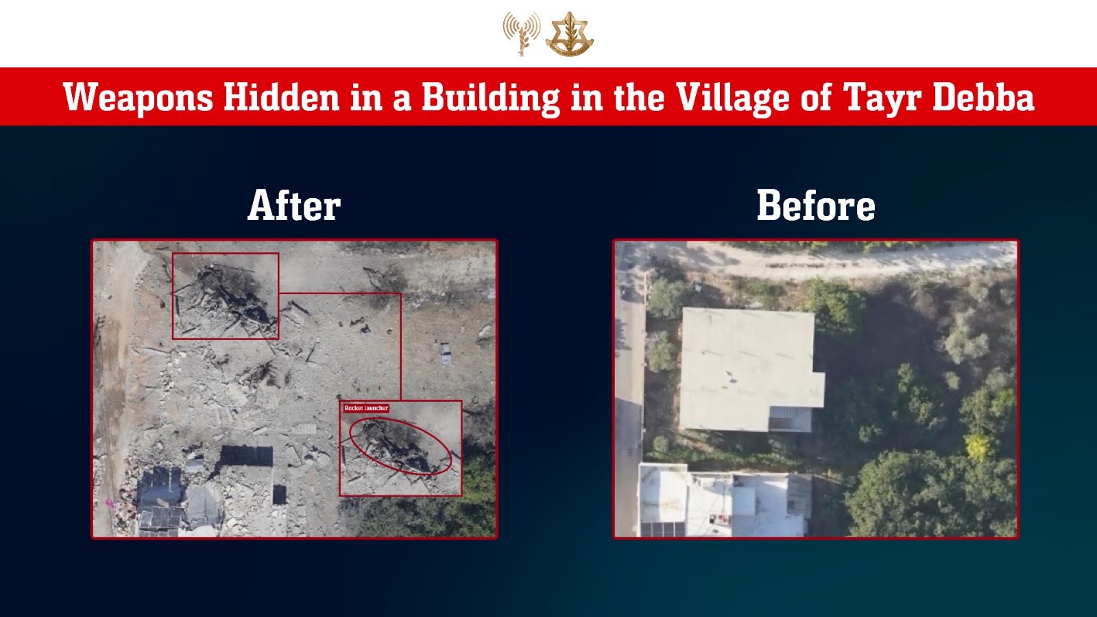 Weapons hidden in building in Tayr Debba