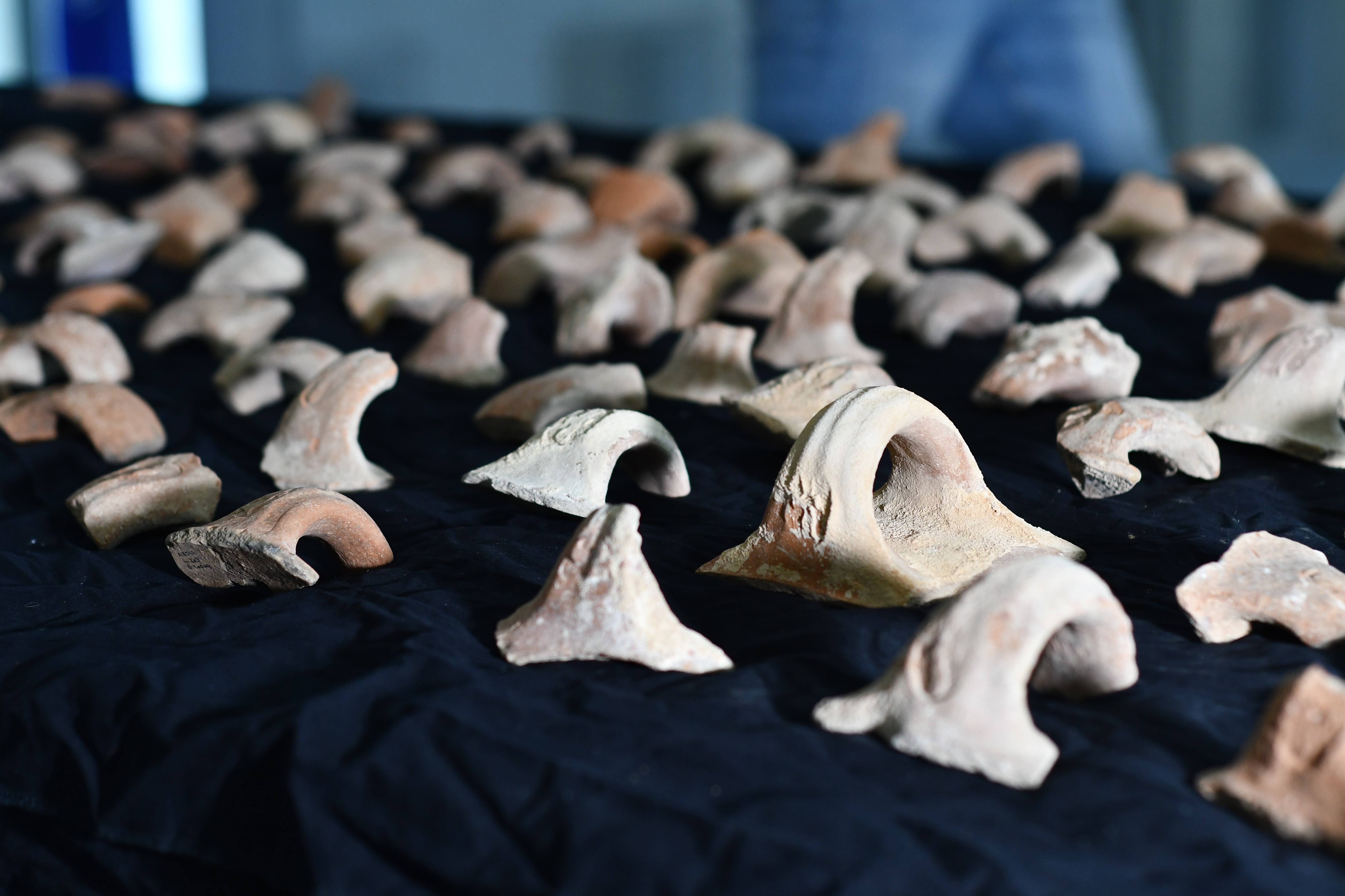 Approximately 180 stamp impressions of the Judahite administration discovered at Mordot Arnona Credit: Yoli Schwartz, Israel Antiquities Authority