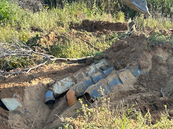 Some of the destroyed rocket launchers