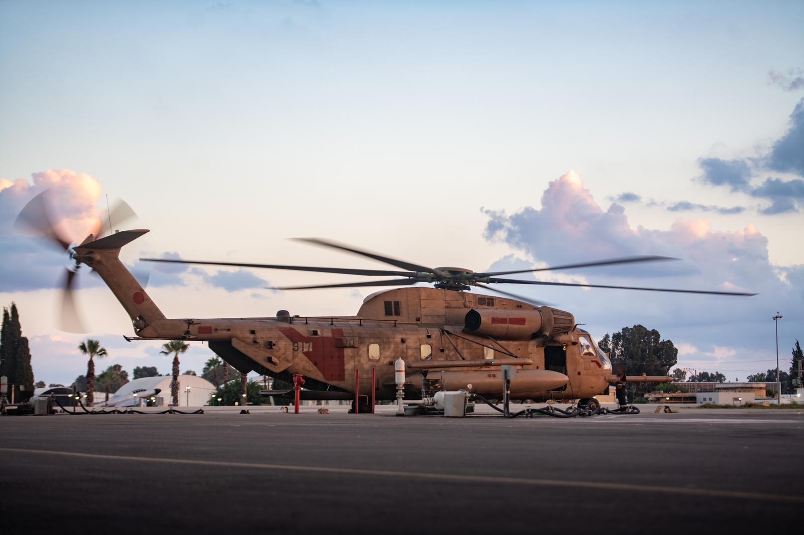 IAF helicopter preparing to receive hostages