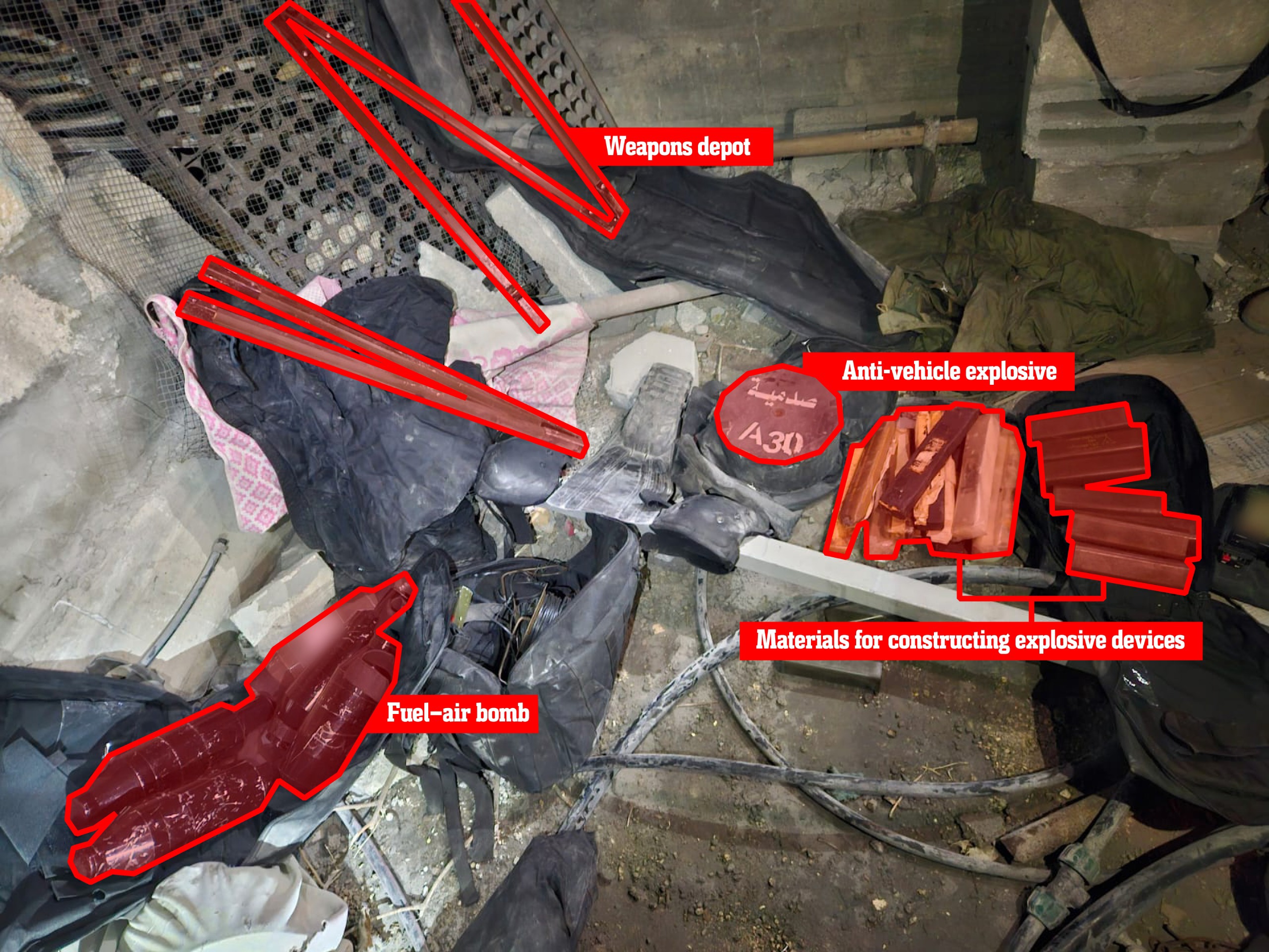 The weapons that were found