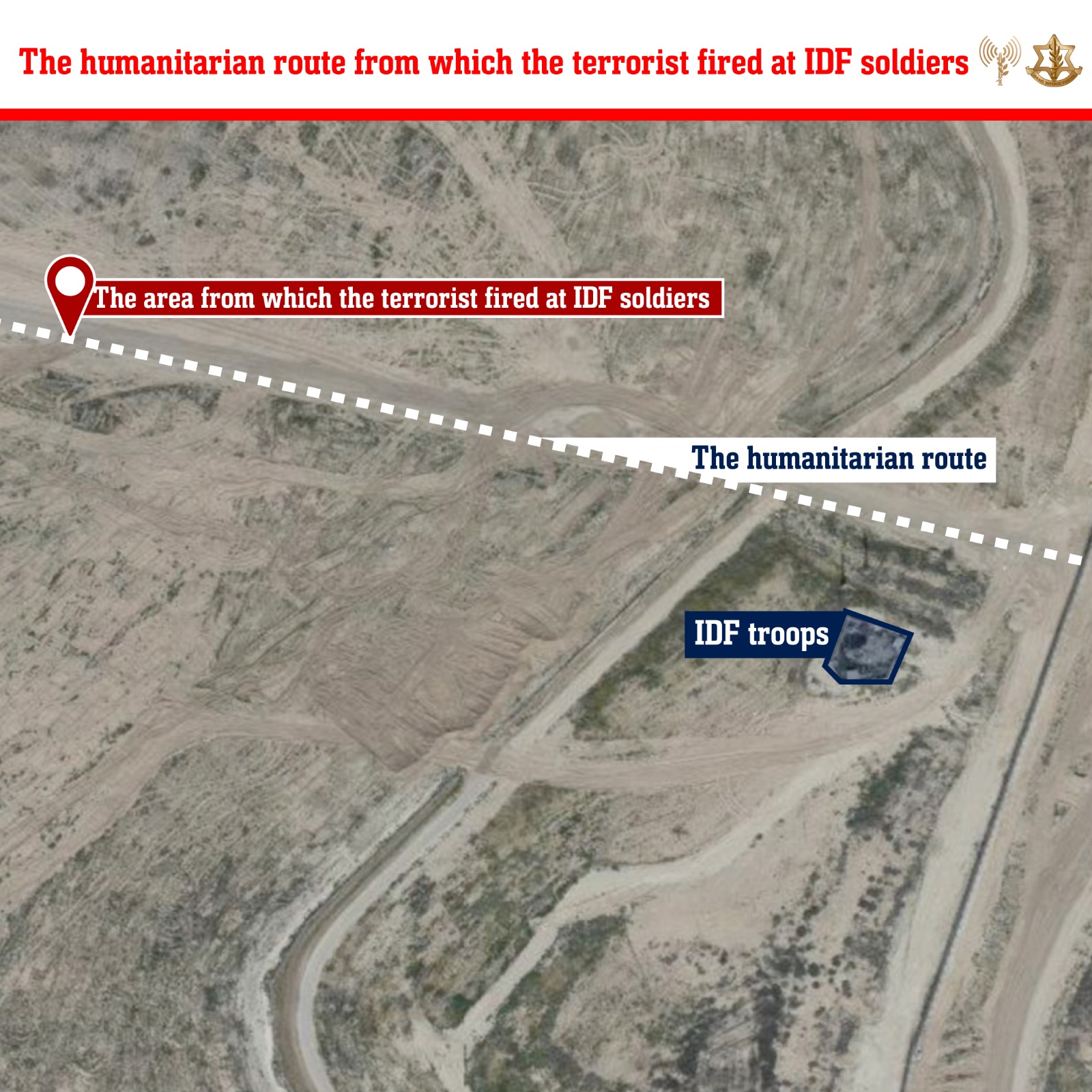 The humanitarian route used by the terrorist