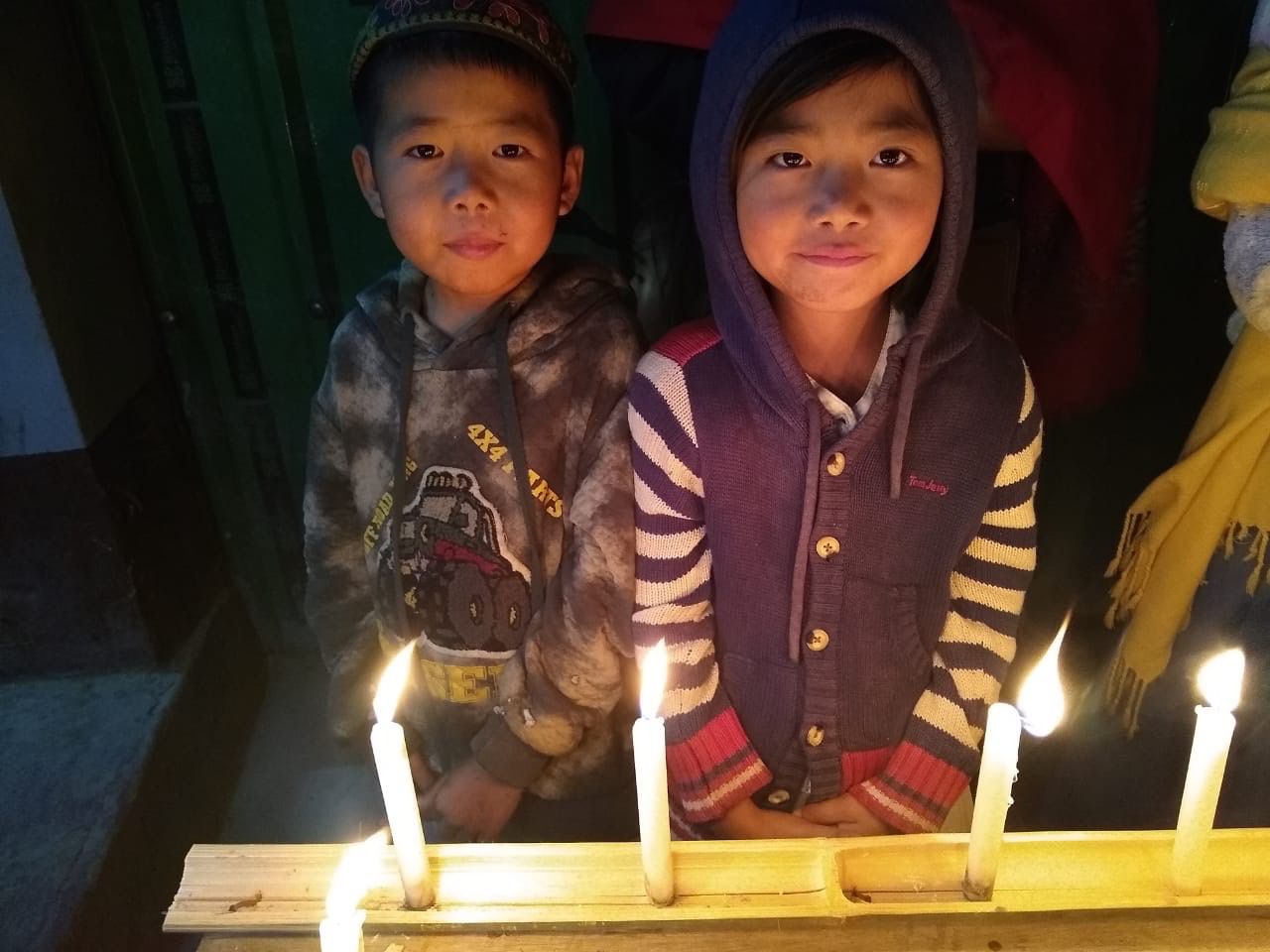 Bnei Menashe light first Hanukka candle