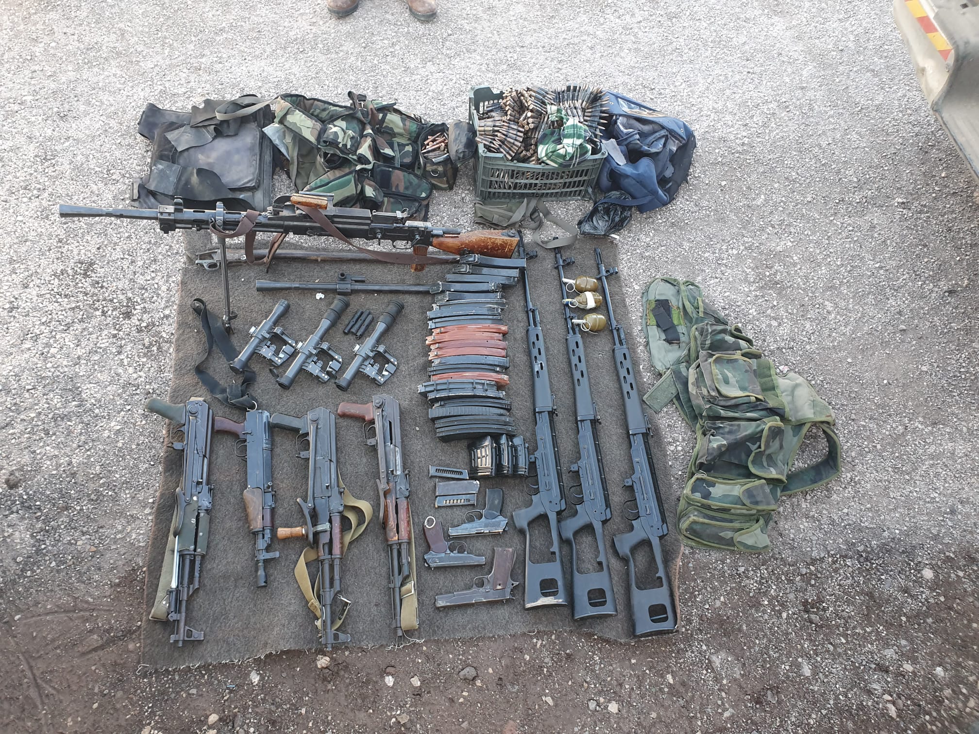 The confiscated weapons