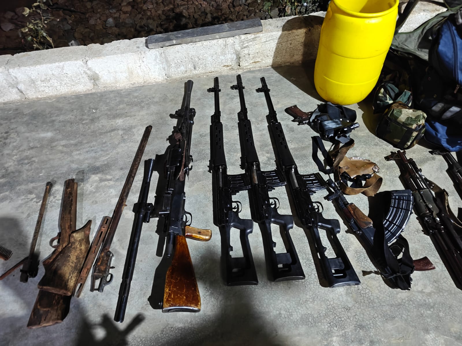 The confiscated weapons