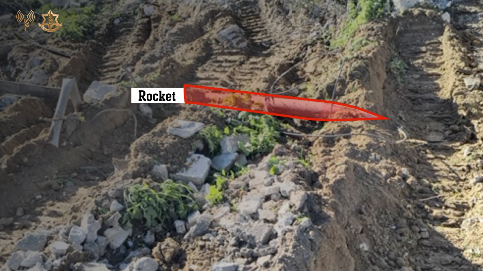 Rocket ready for launch in Gaza