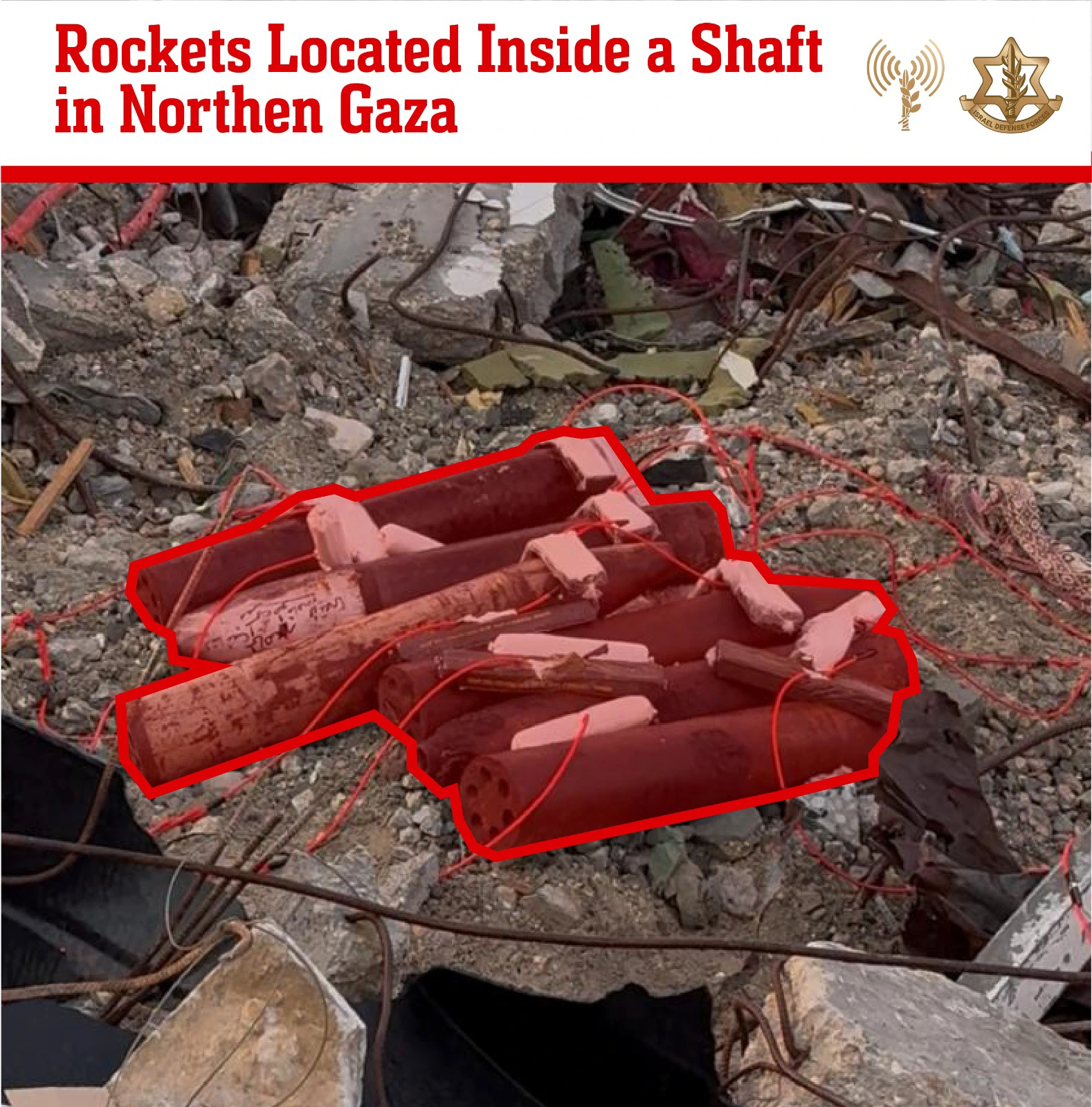 Rockets in northern Gaza shaft