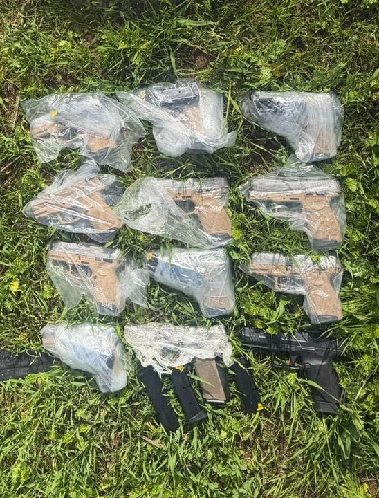 The confiscated weapons