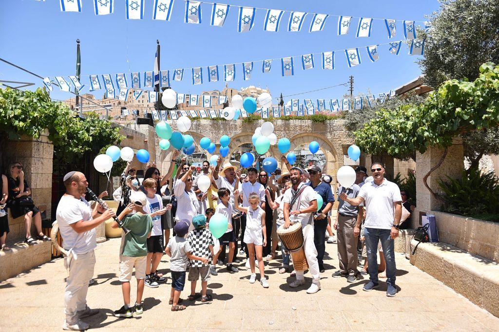 A procession with musicians at a bar mitzvah in the City of David