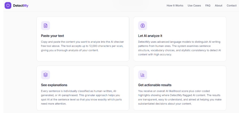 What this AI text detector looks like