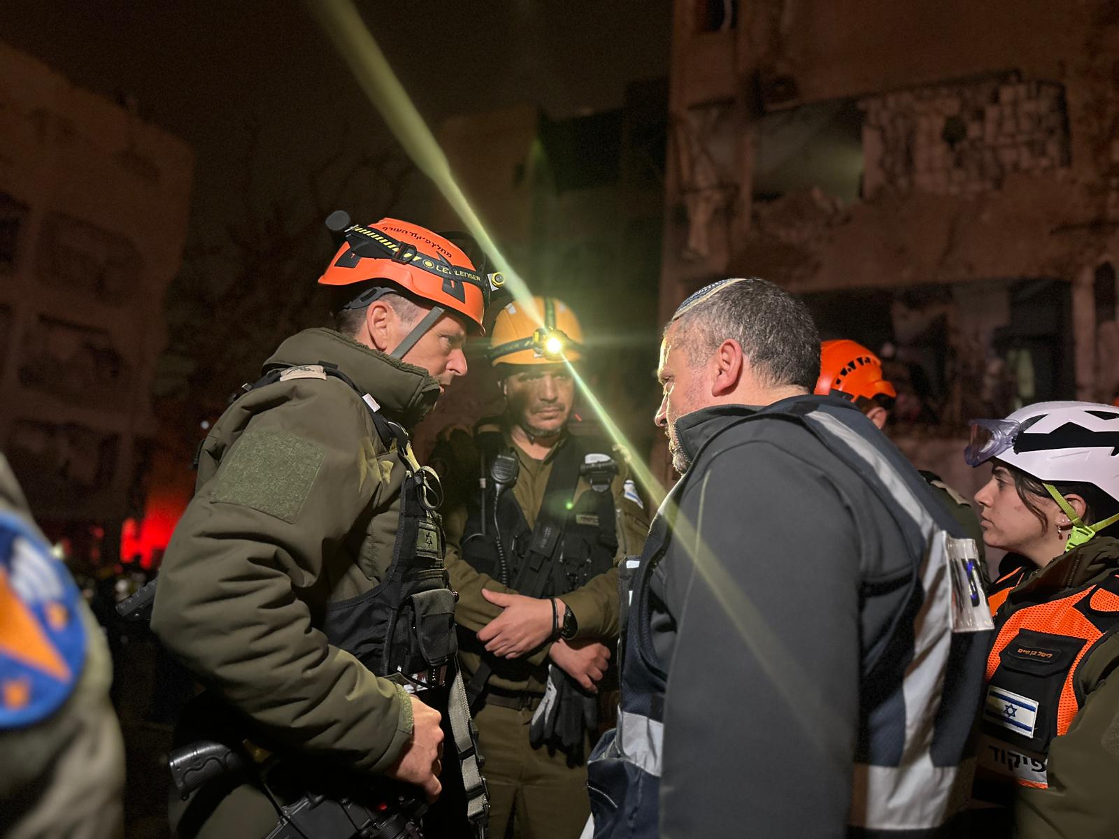 Shai Klapper at site of Arad missile strike