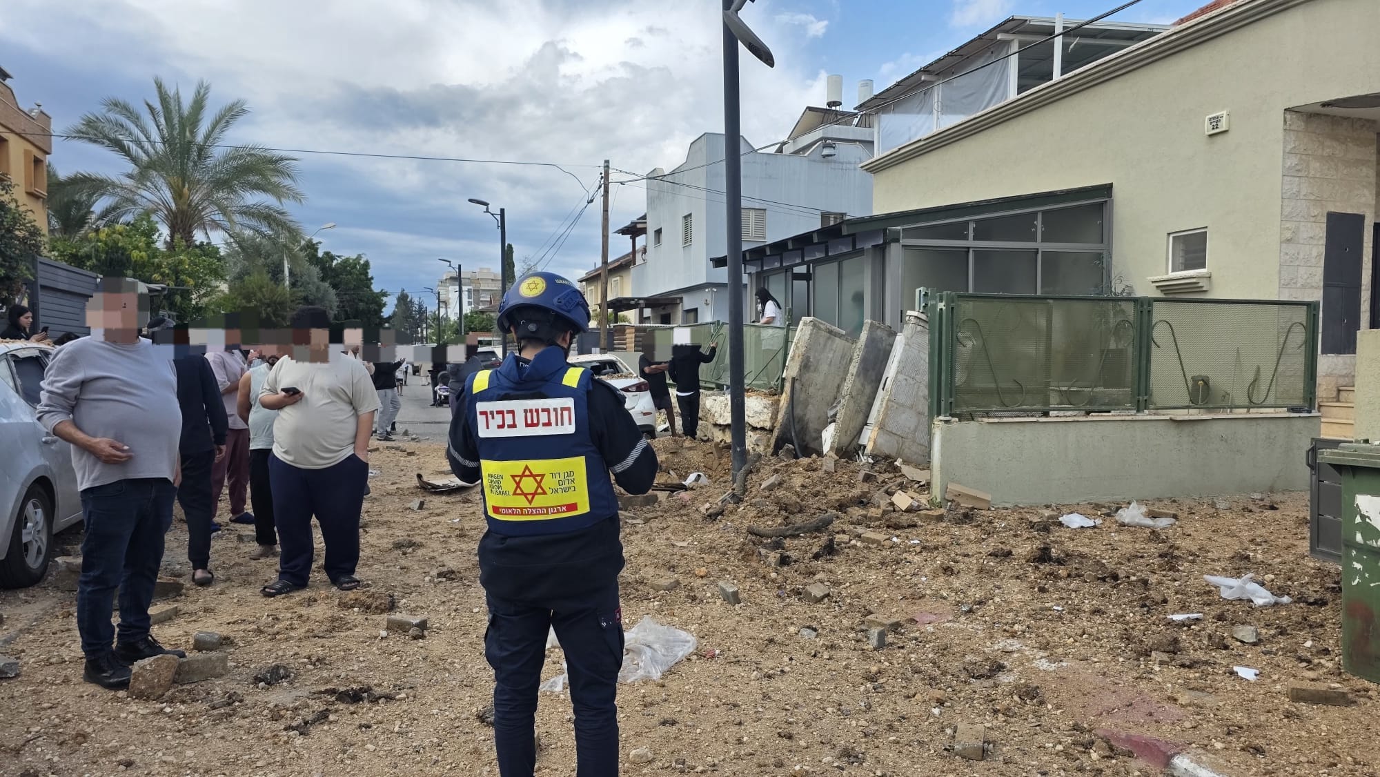The impact site in Rosh Haayin 