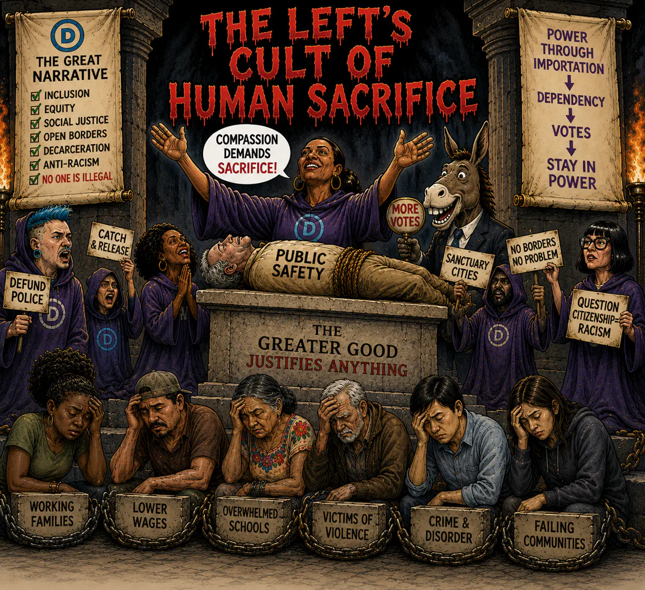 The Left's cult of human sacrifice