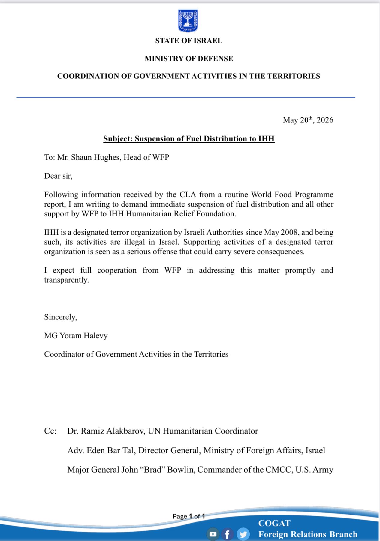 The letter